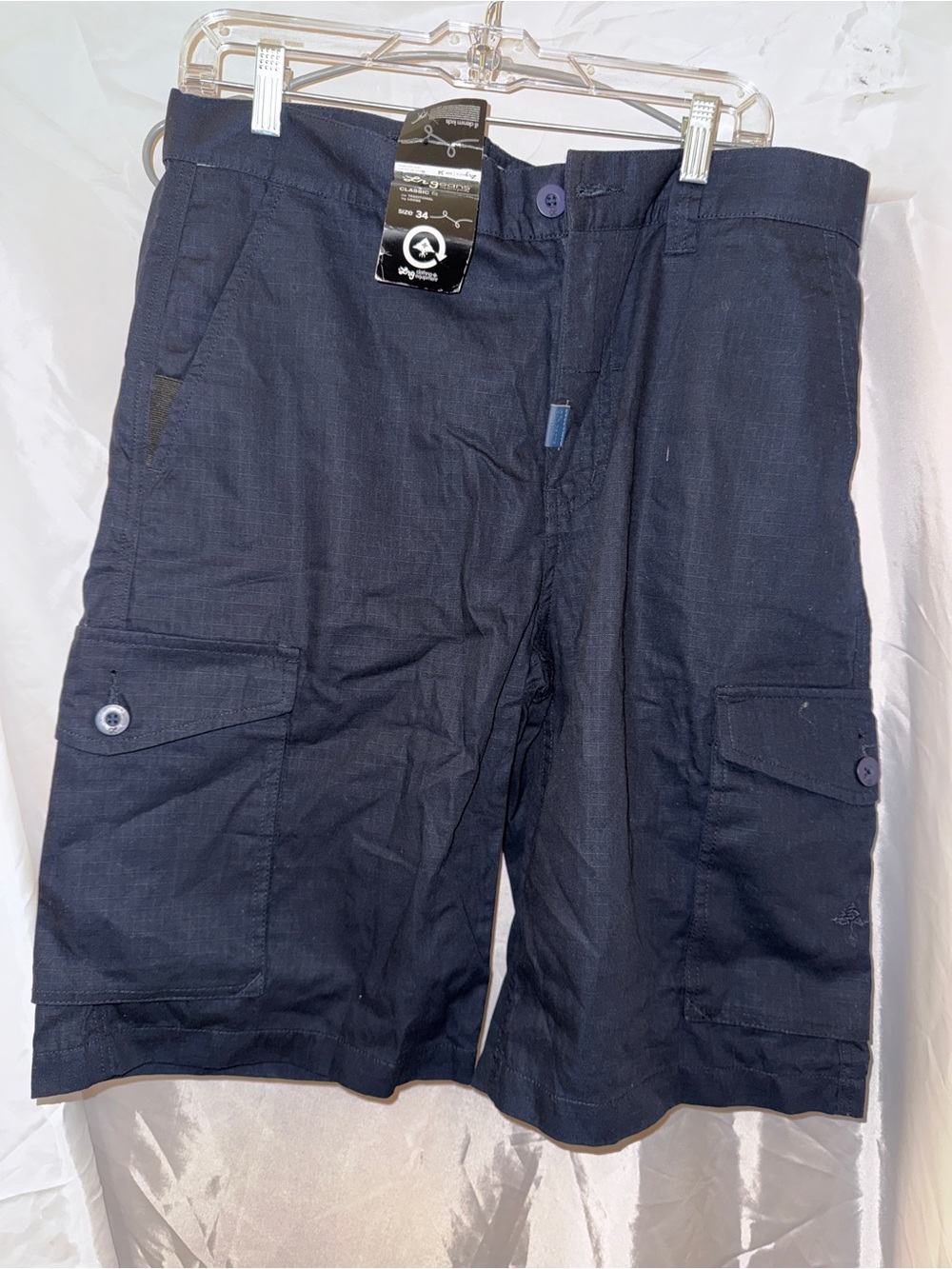 Lrg Men’s Dark Navy Cargo Shorts with Button-Flap Pockets
